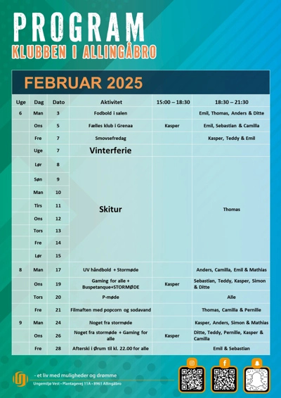 Klubprogram februar