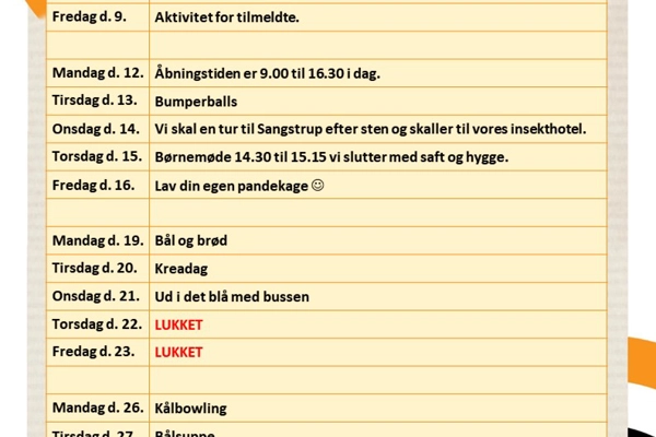 Aktivitetskalender Enggården August 2024